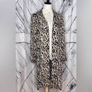 Philosophy leopard printed notch collar duster jacket cardigan M